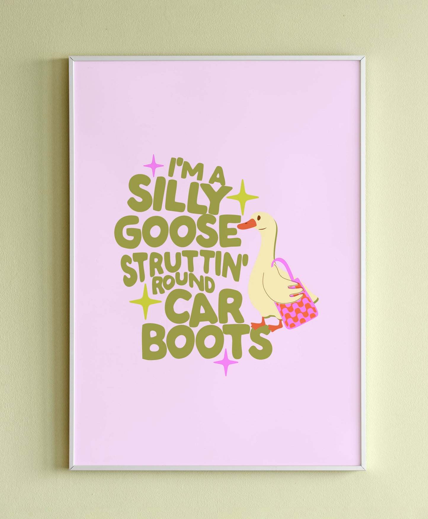 Silly Goose Struttin' Round Car Boots Wall Print