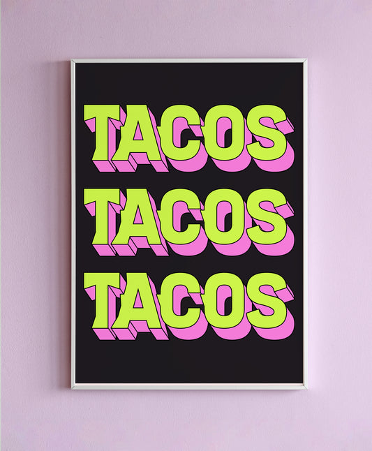 TACOS TACOS TACOS Wall Print