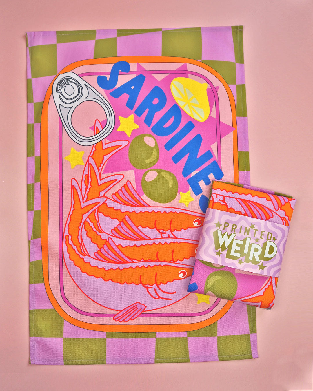 Retro Sardine Tin Tea towel