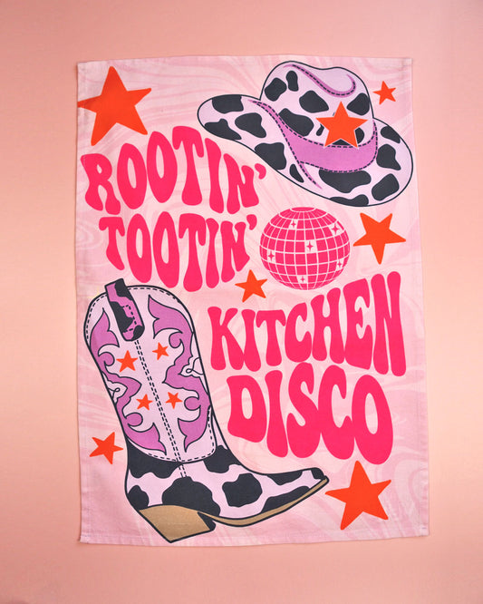 Rootin Tootin Kitchen Disco Tea Towel