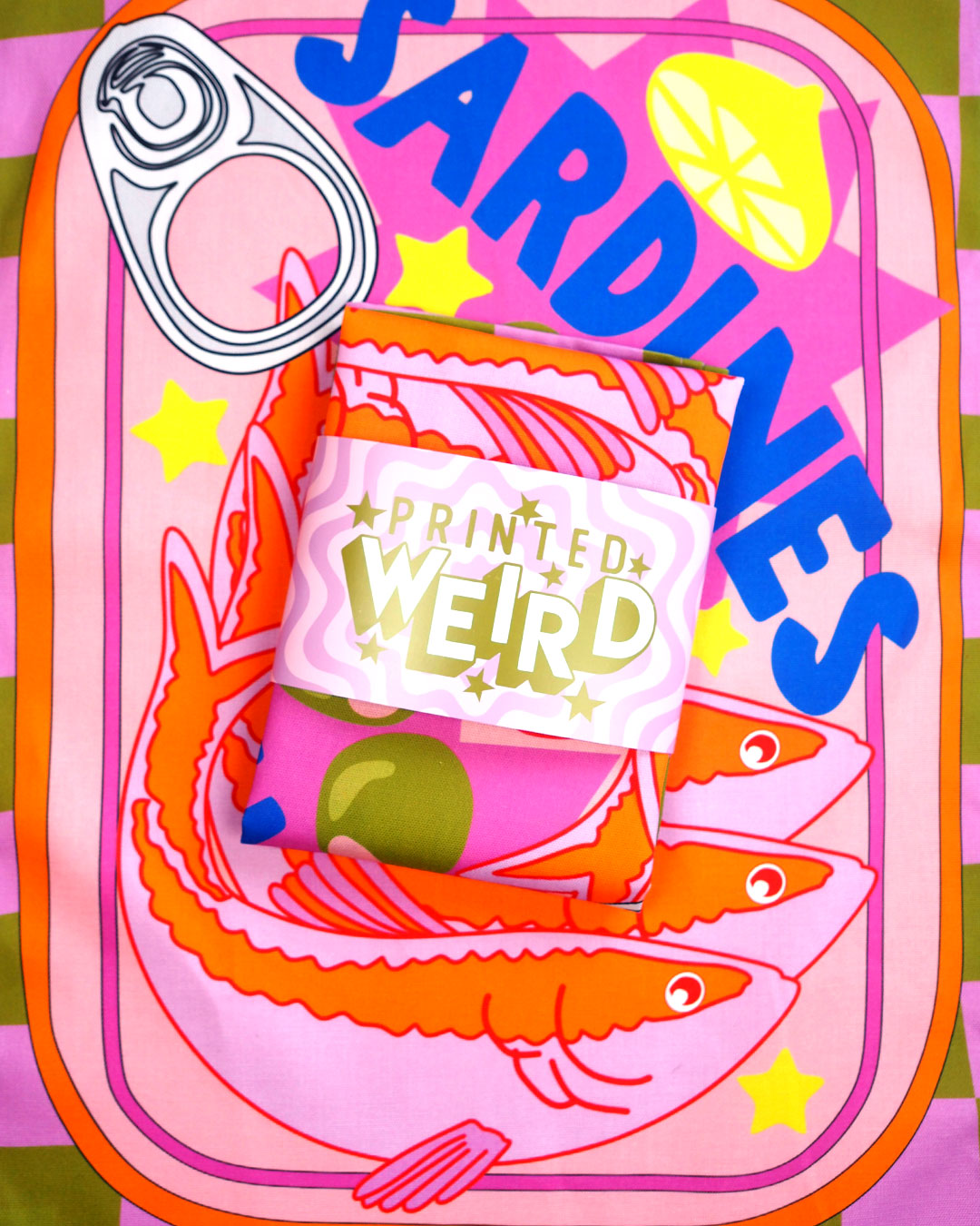 Retro Sardine Tea towel
