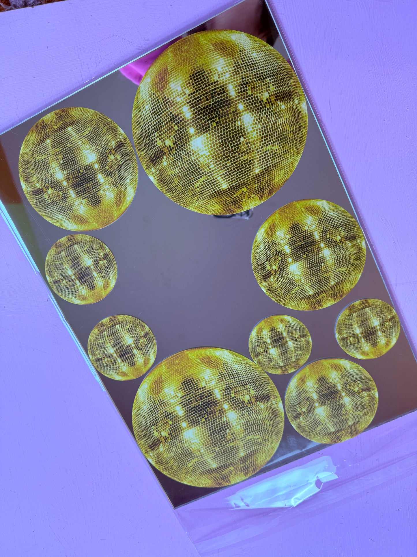 Sample Sale - A3 Rectangle Gold Discoballs ALL OVER Mirror