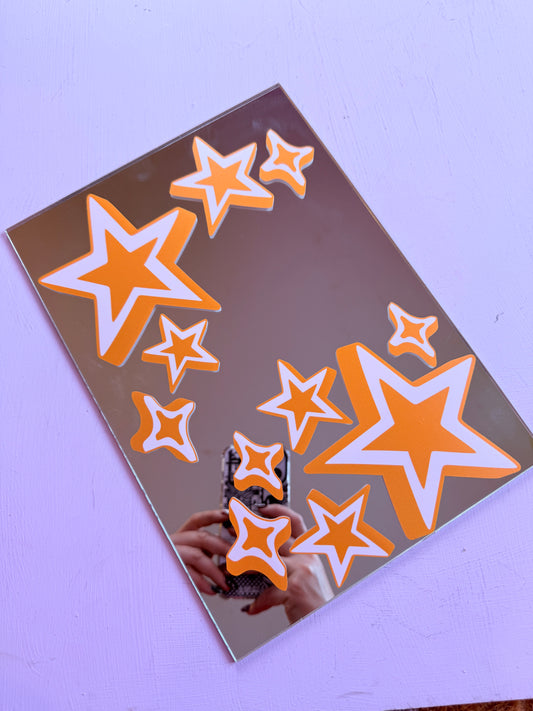 C GRADE - Sample Sale Mirrors -  A4 Orange Stars