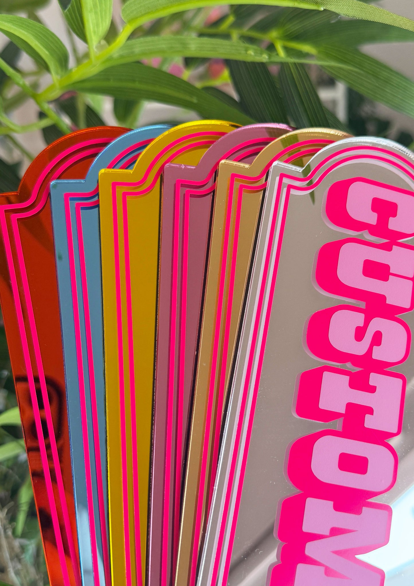 Neon Sherbet Custom Text Mirror Sign