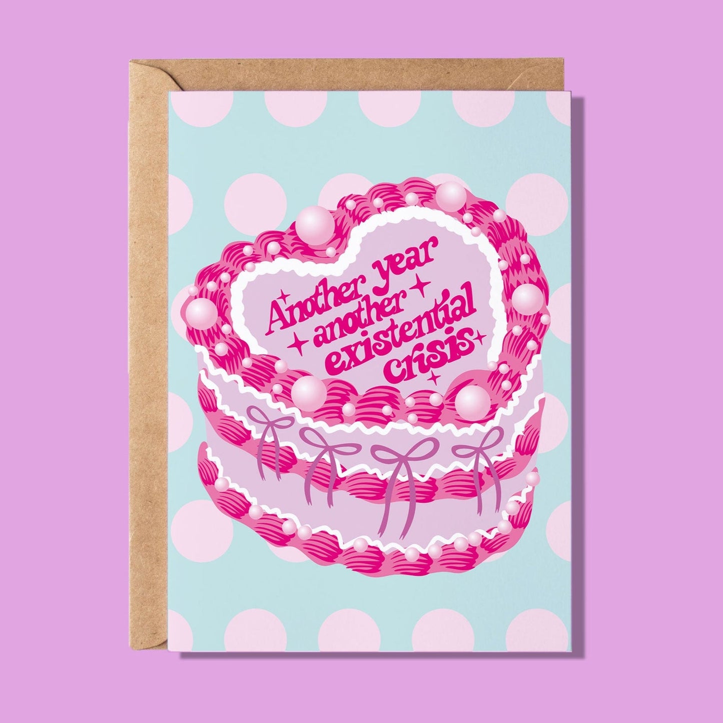 Another Year Another Existential Crisis Cake Greeting Card - WS