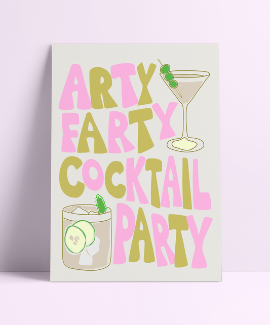 Arty Farty Cocktail Party Wall Print