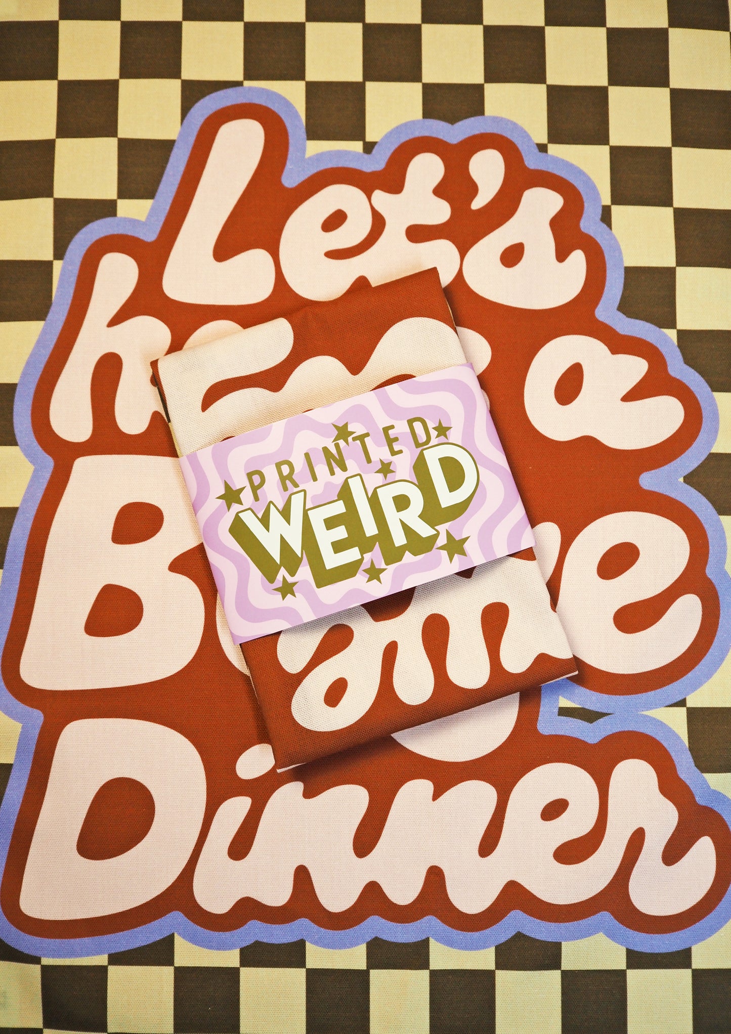 Let's Have A Beige Dinner Tea Towel