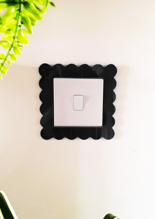 Scallop Edge Light Switch Cover - BLACK ONLY