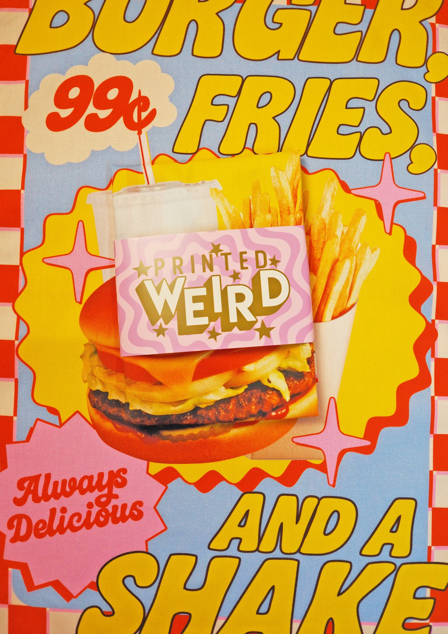 Burger, Fries & A Shake Diner Tea Towel