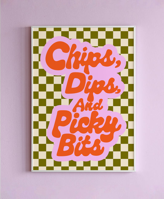 Chips, Dips & Picky Bits Wall Print