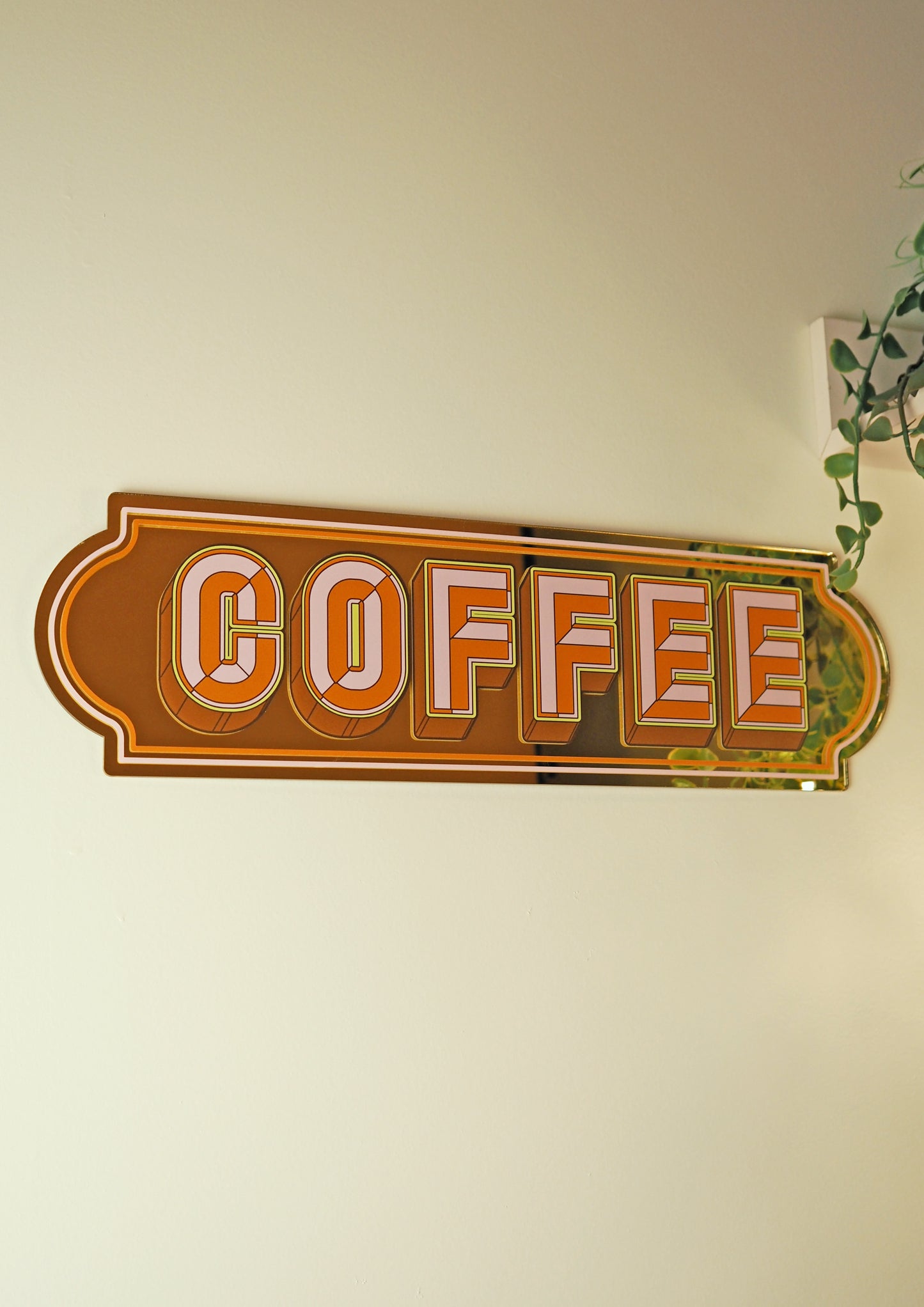 Coffee Rectangle Sign - Warm Gold