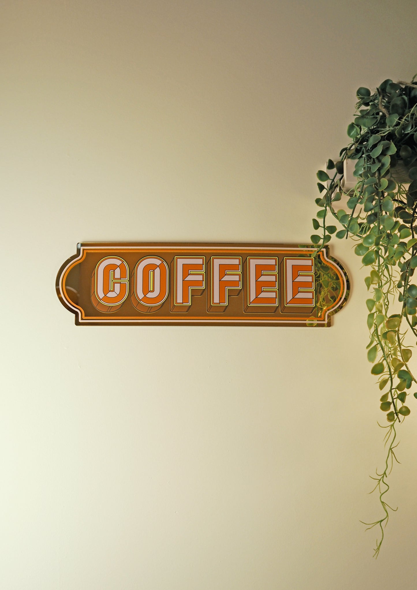 Coffee Rectangle Sign - Warm Gold