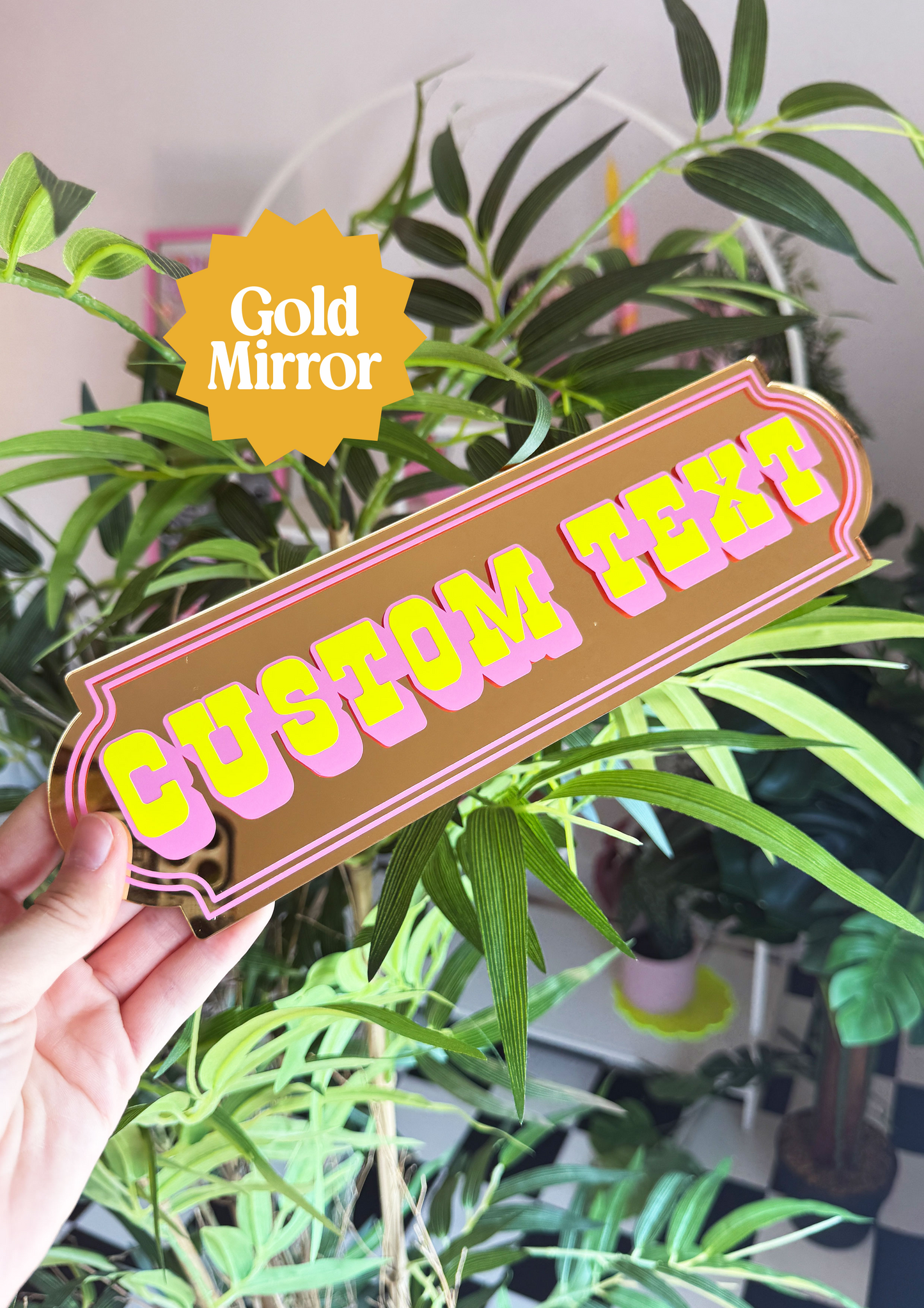 Neon Sherbet Custom Text Mirror Sign
