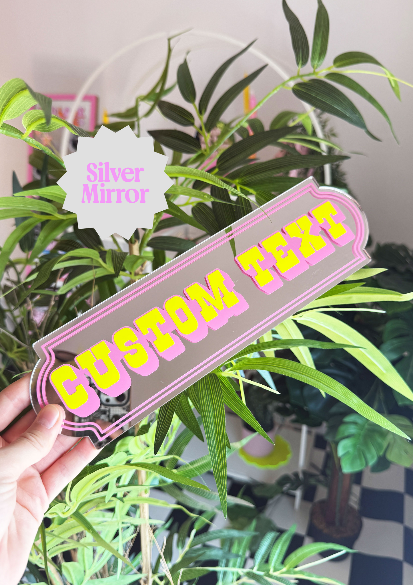 Neon Sherbet Custom Text Mirror Sign