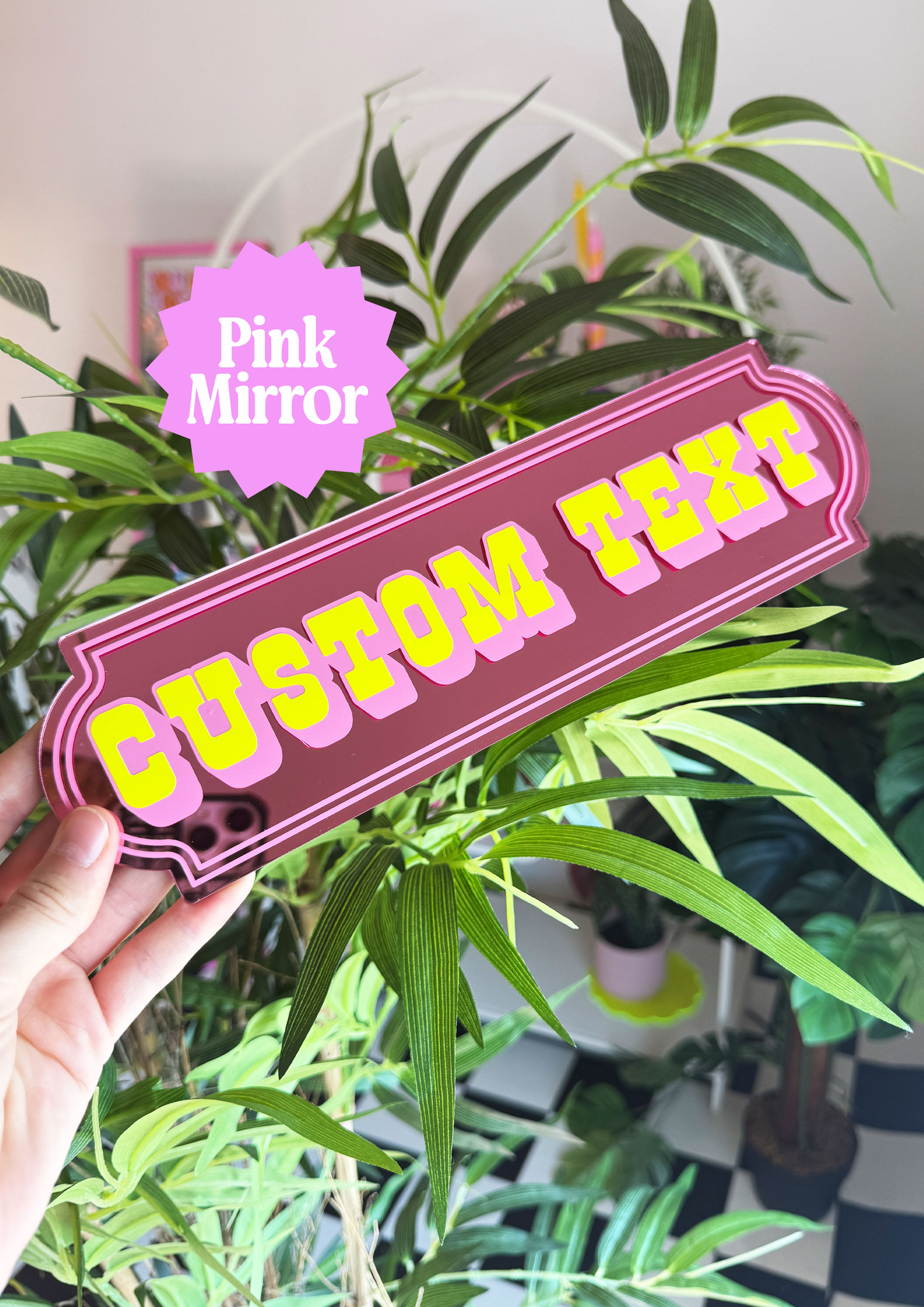 Neon Sherbet Custom Text Mirror Sign