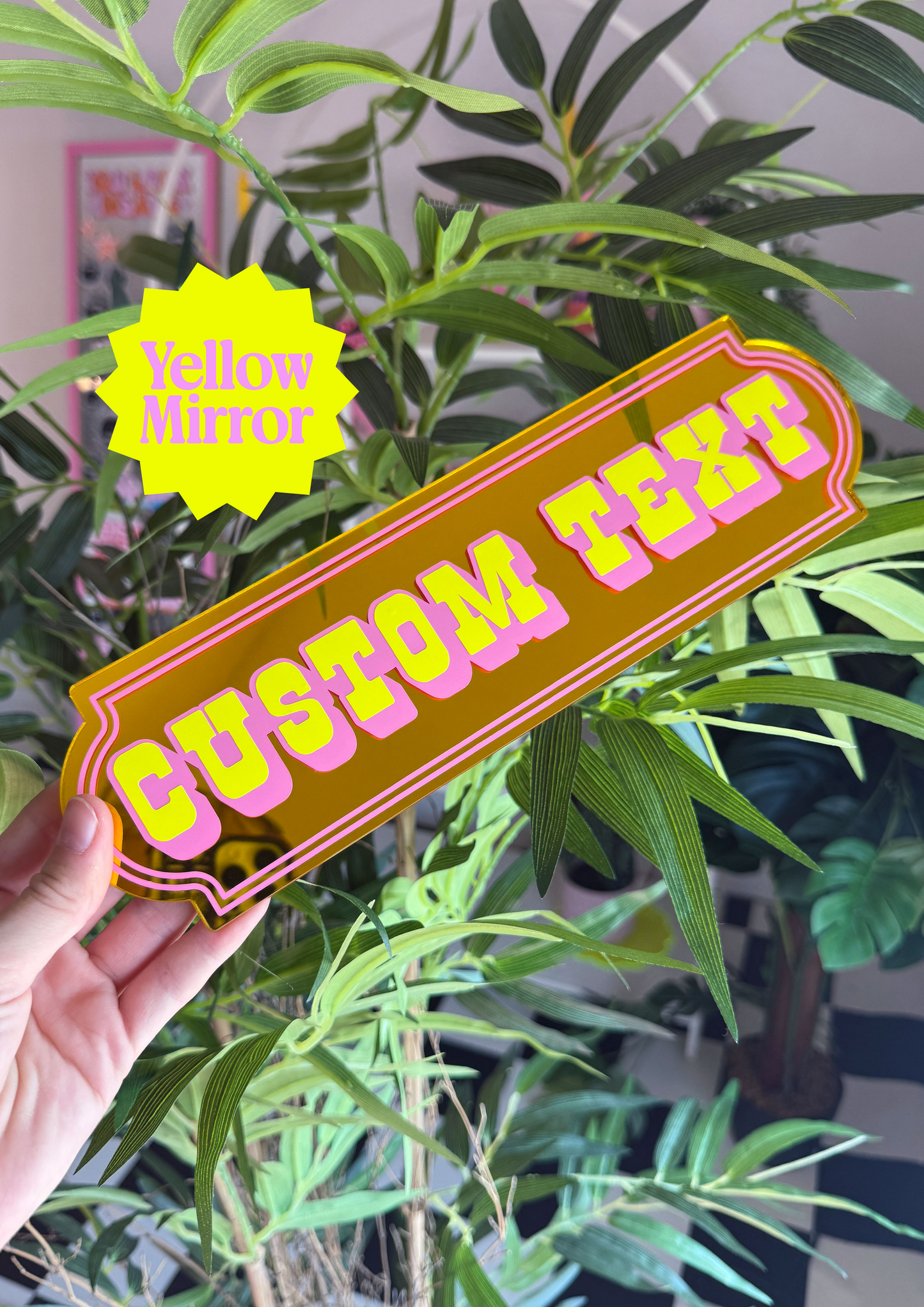 Neon Sherbet Custom Text Mirror Sign