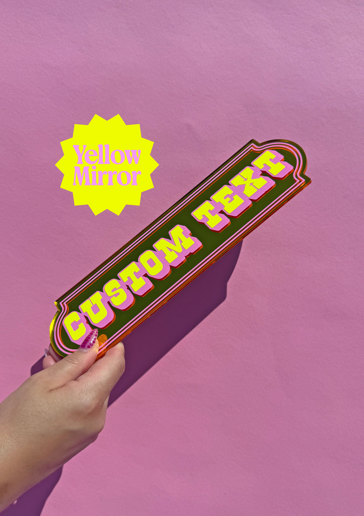 Neon Sherbet Custom Text Mirror Sign