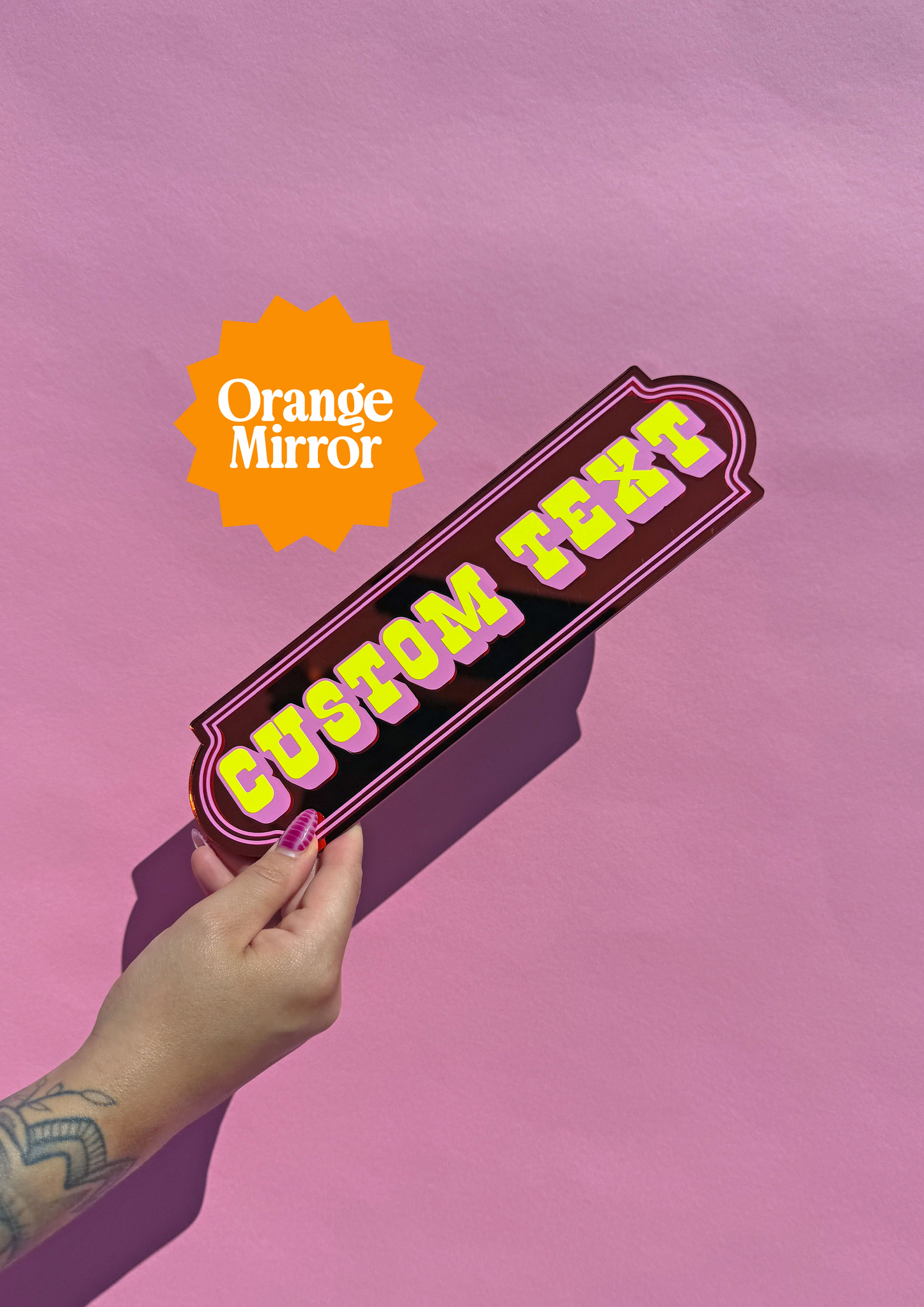 Neon Sherbet Custom Text Mirror Sign