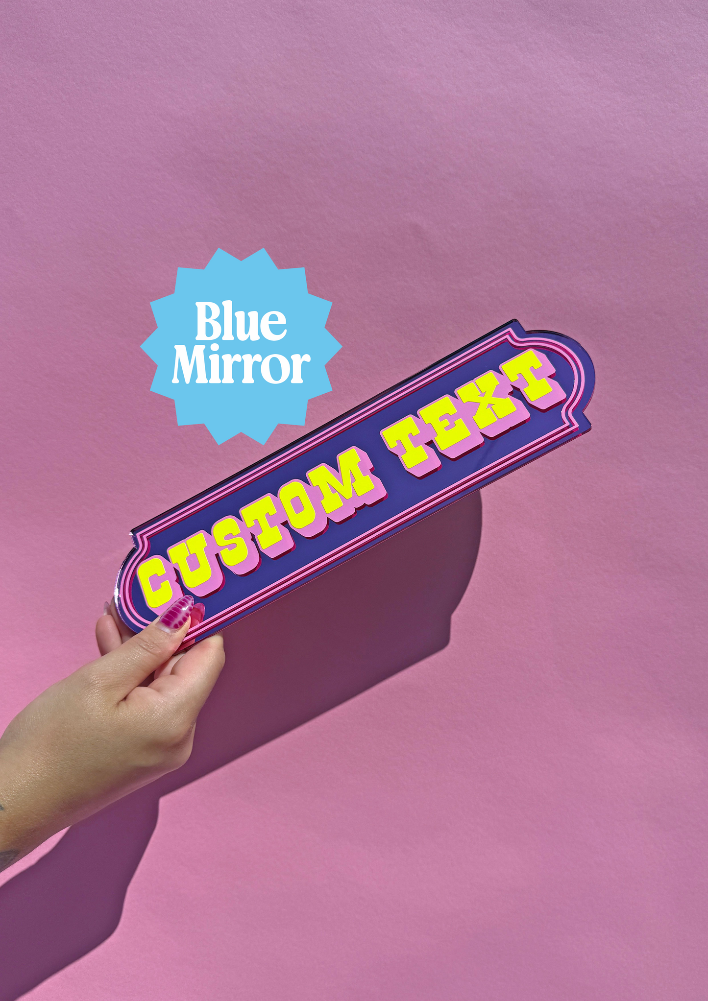 Neon Sherbet Custom Text Mirror Sign