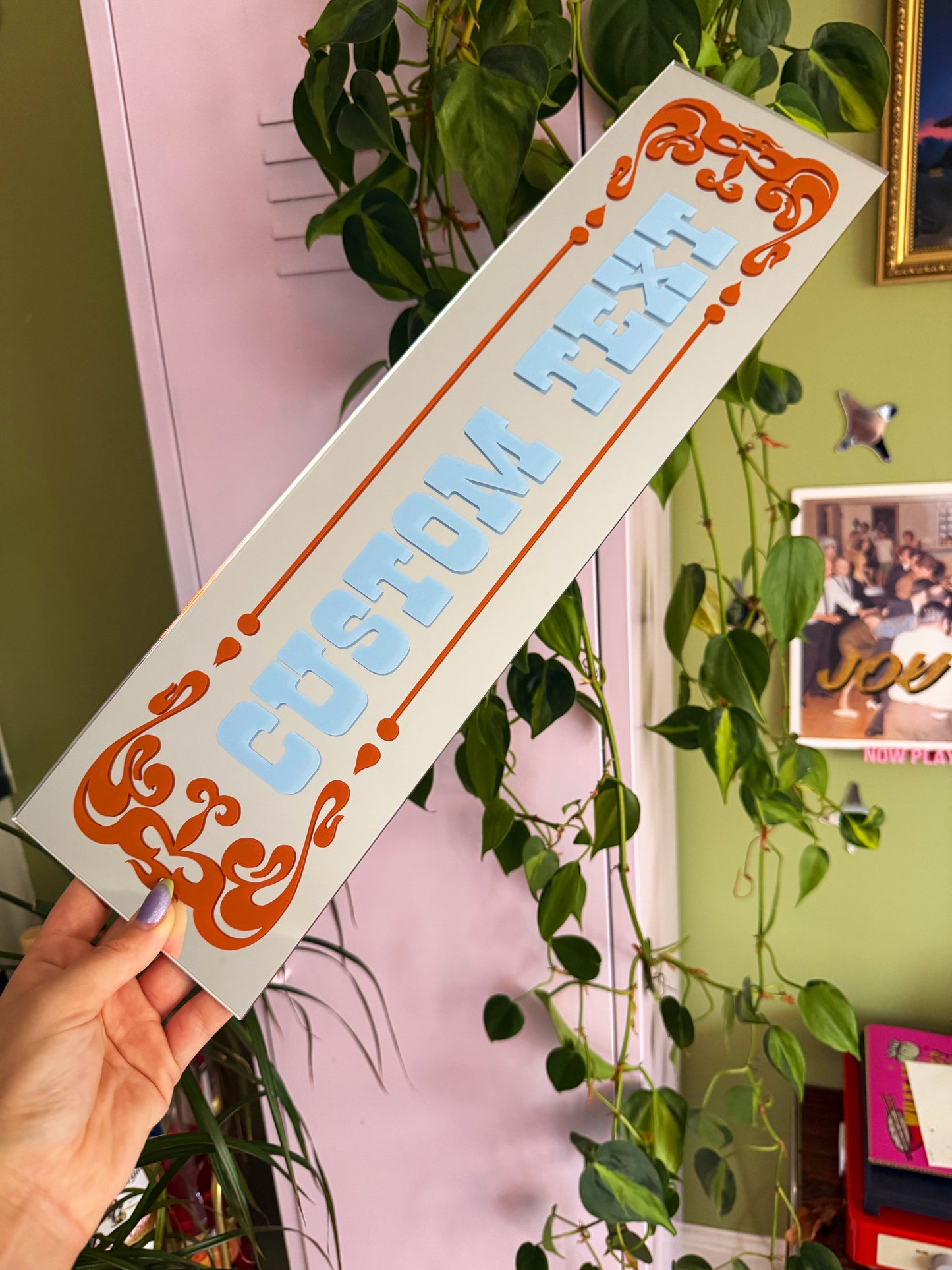 Custom Text Traditional Pub Mirror
