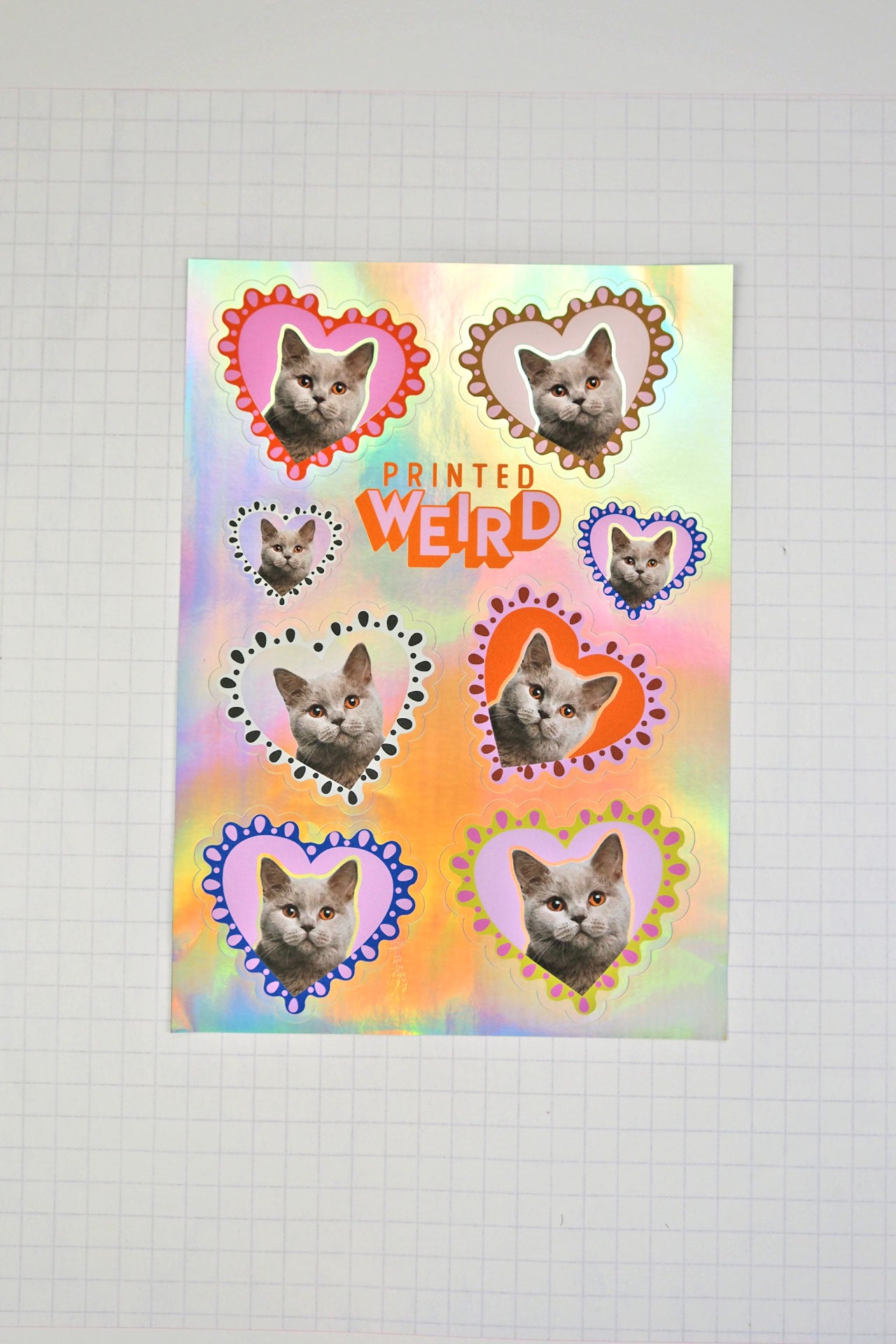Custom Pet Frilly Heart Holographic Sticker