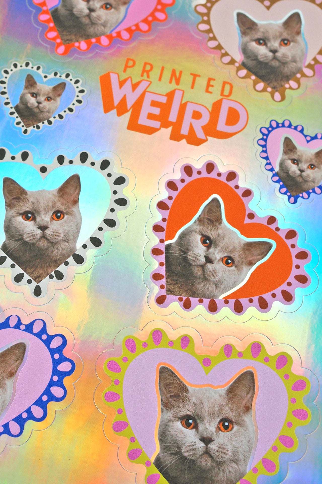 Custom Pet Frilly Heart Holographic Sticker