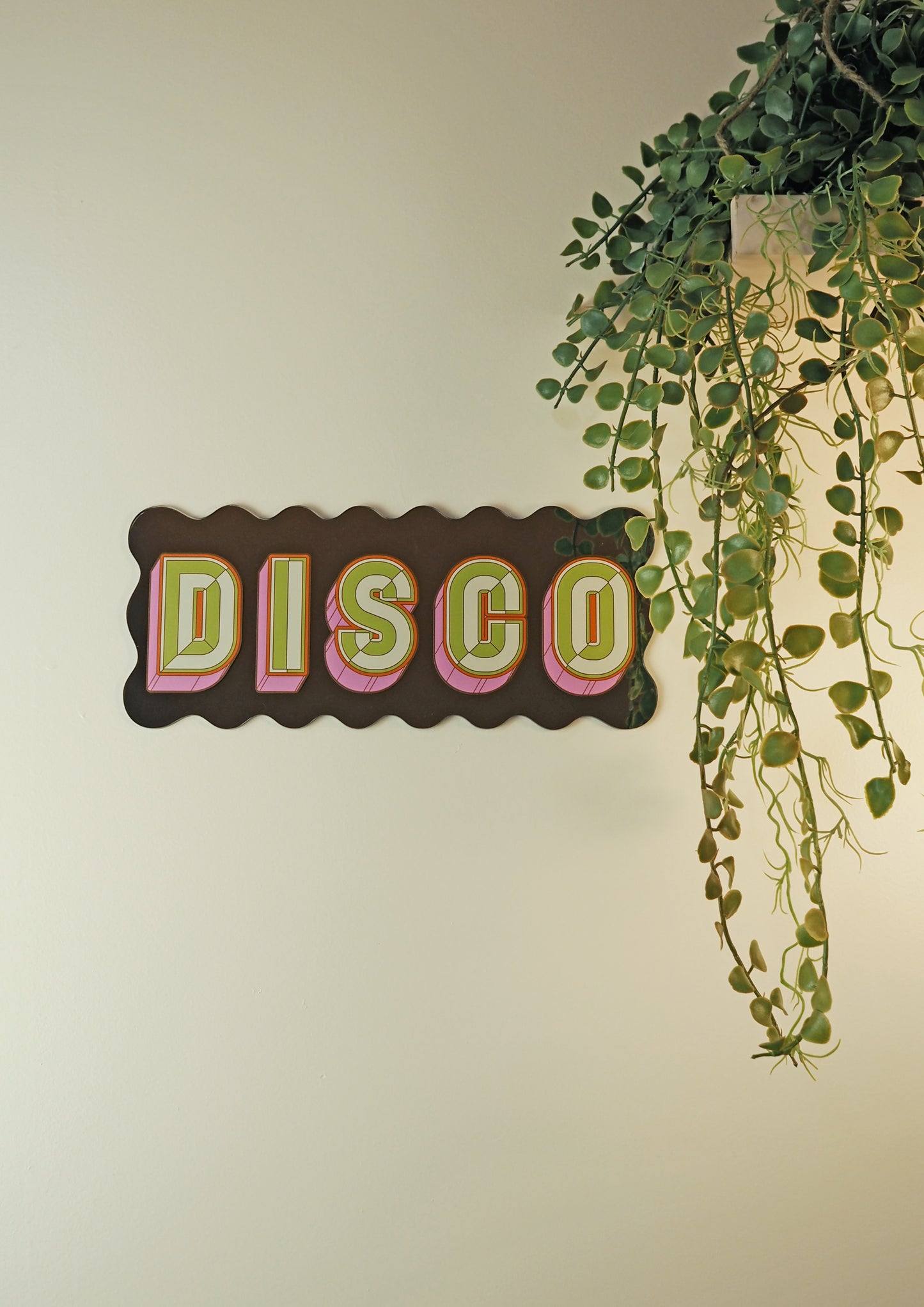 Disco Wavy Mirror Sign - Bold Bronze