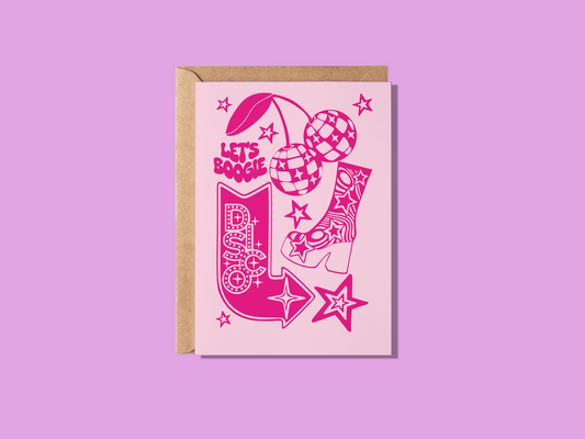 Let's Boogie Disco Queen Greeting Card