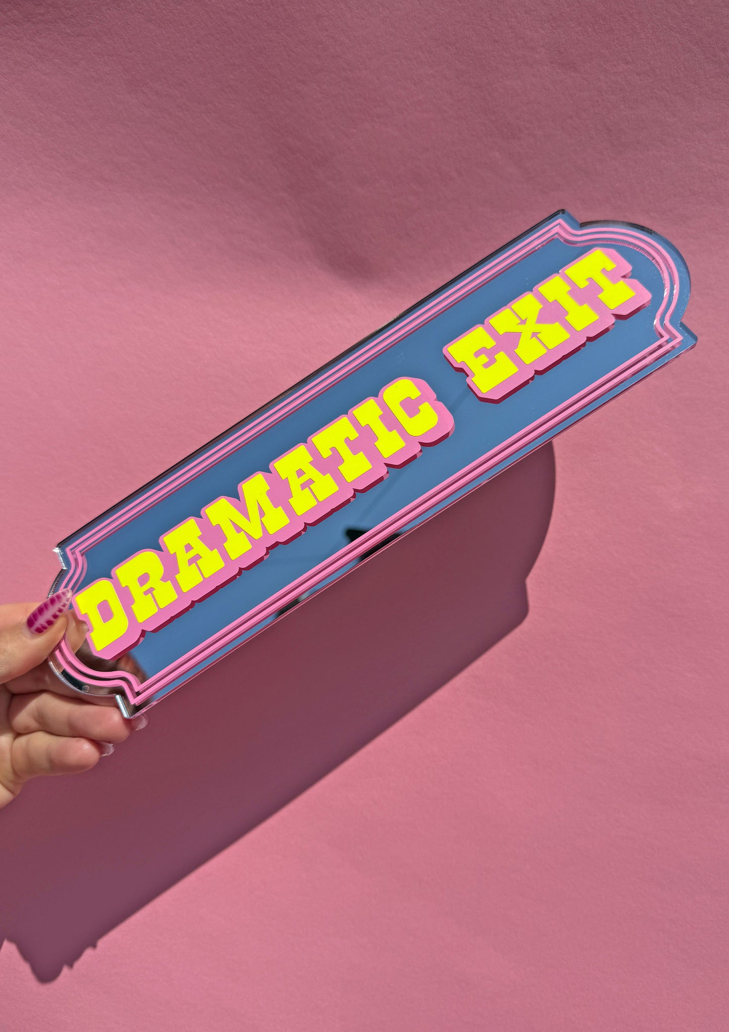 Dramatic Exit Neon Mirror Sign