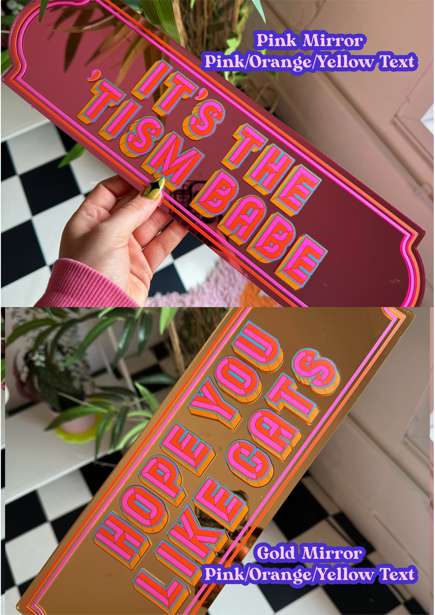 Custom Rectangle Mirror Sign