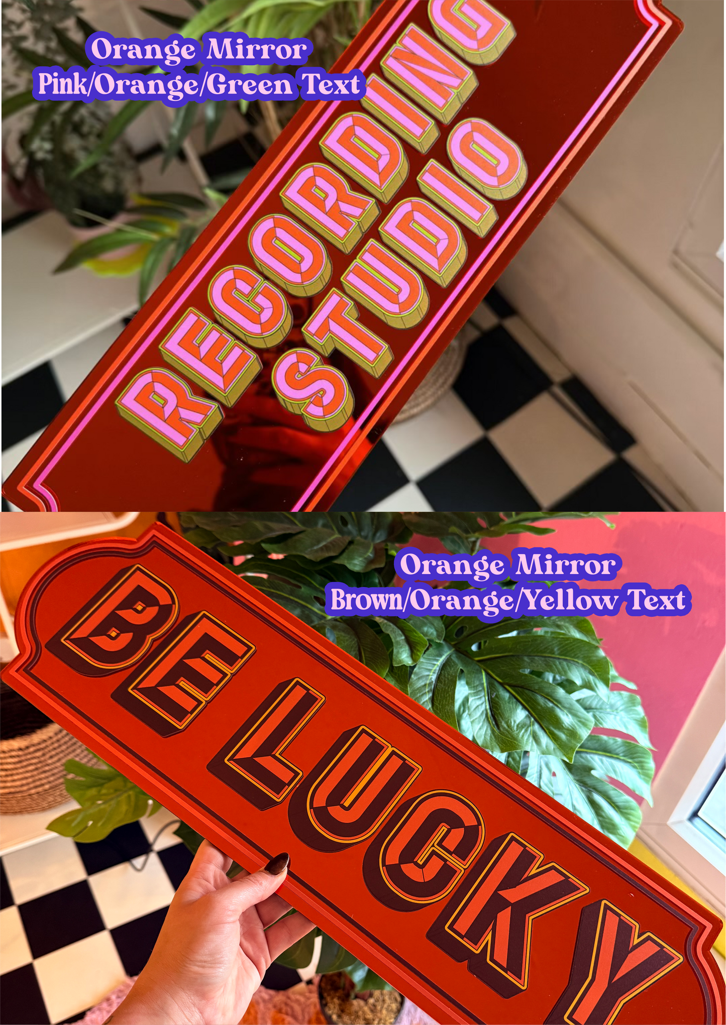 Custom Rectangle Mirror Sign