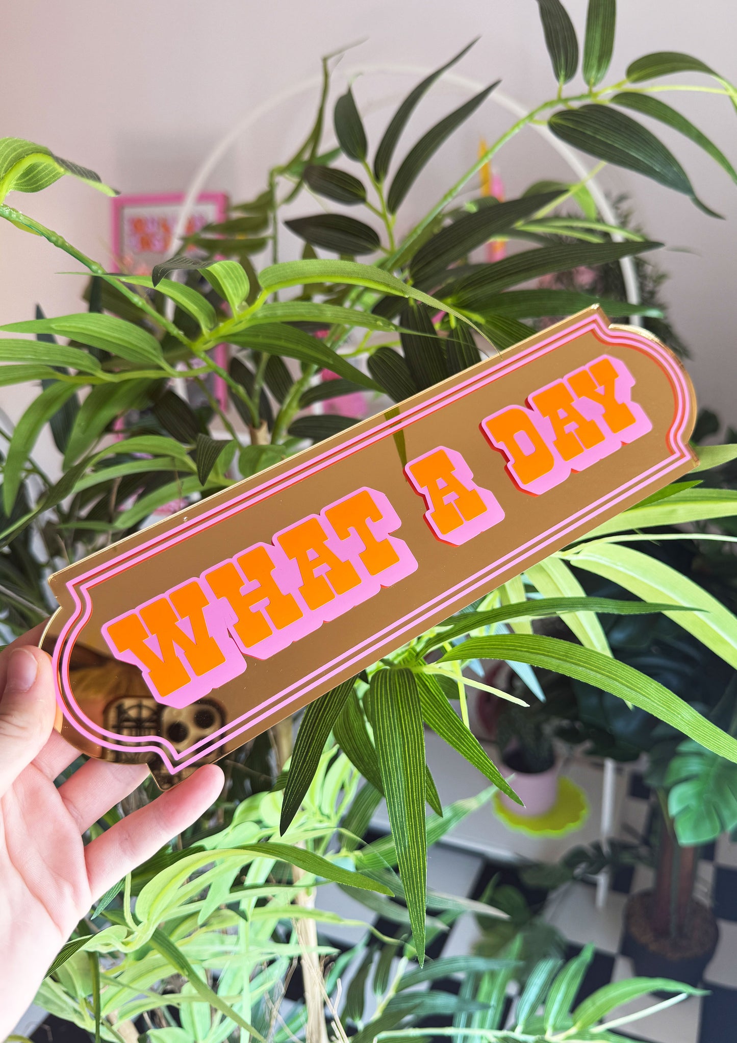 What A Day Neon Mirror Sign