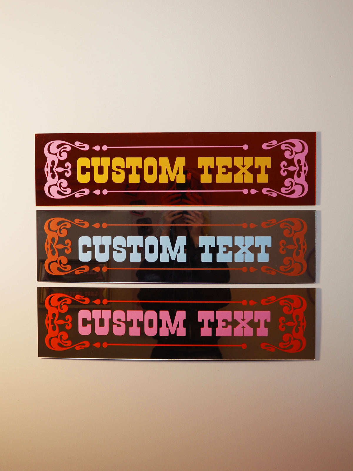 Custom Text Traditional Pub Mirror