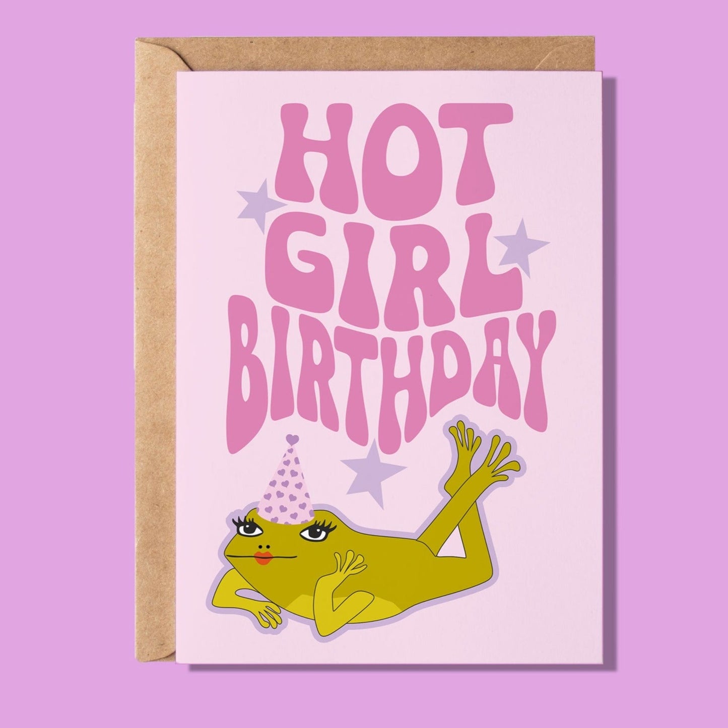 Hot Girl Birthday Frog Greeting Card - WS