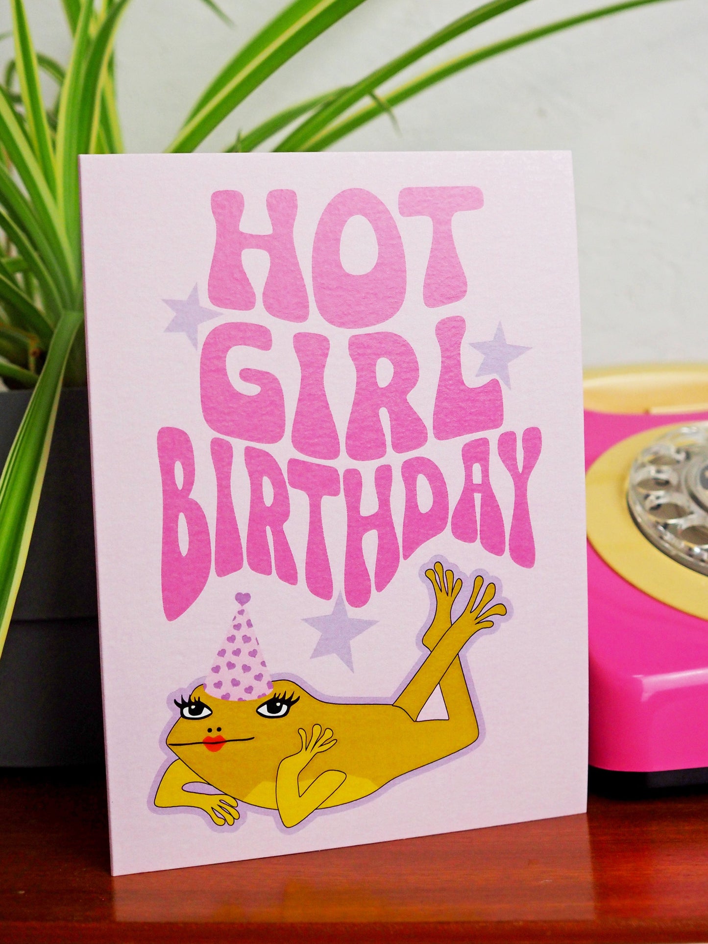 Hot Girl Birthday Frog Greeting Card - WS