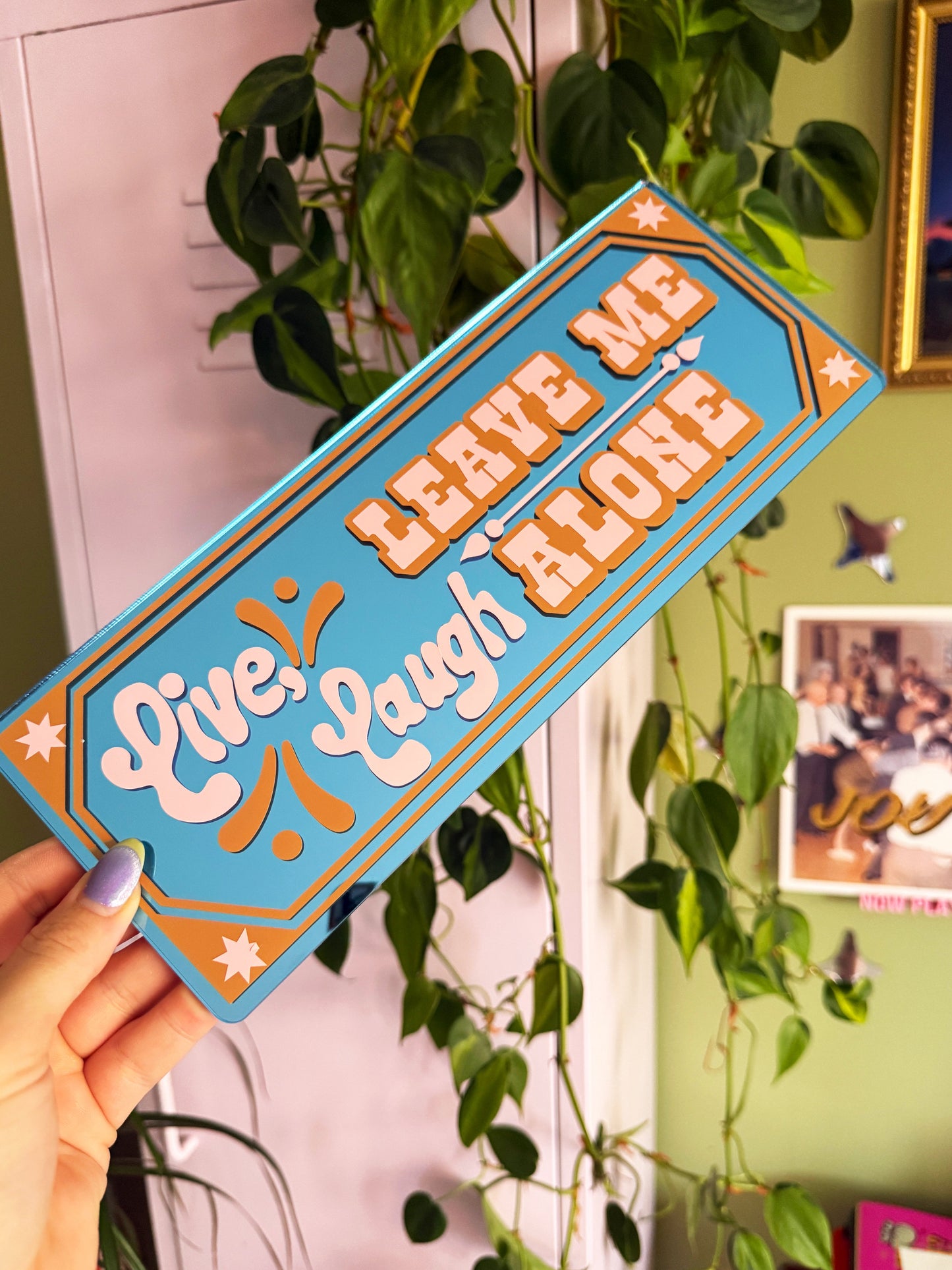 Live, Laugh, Leave Me Alone Classic Mirror Sign