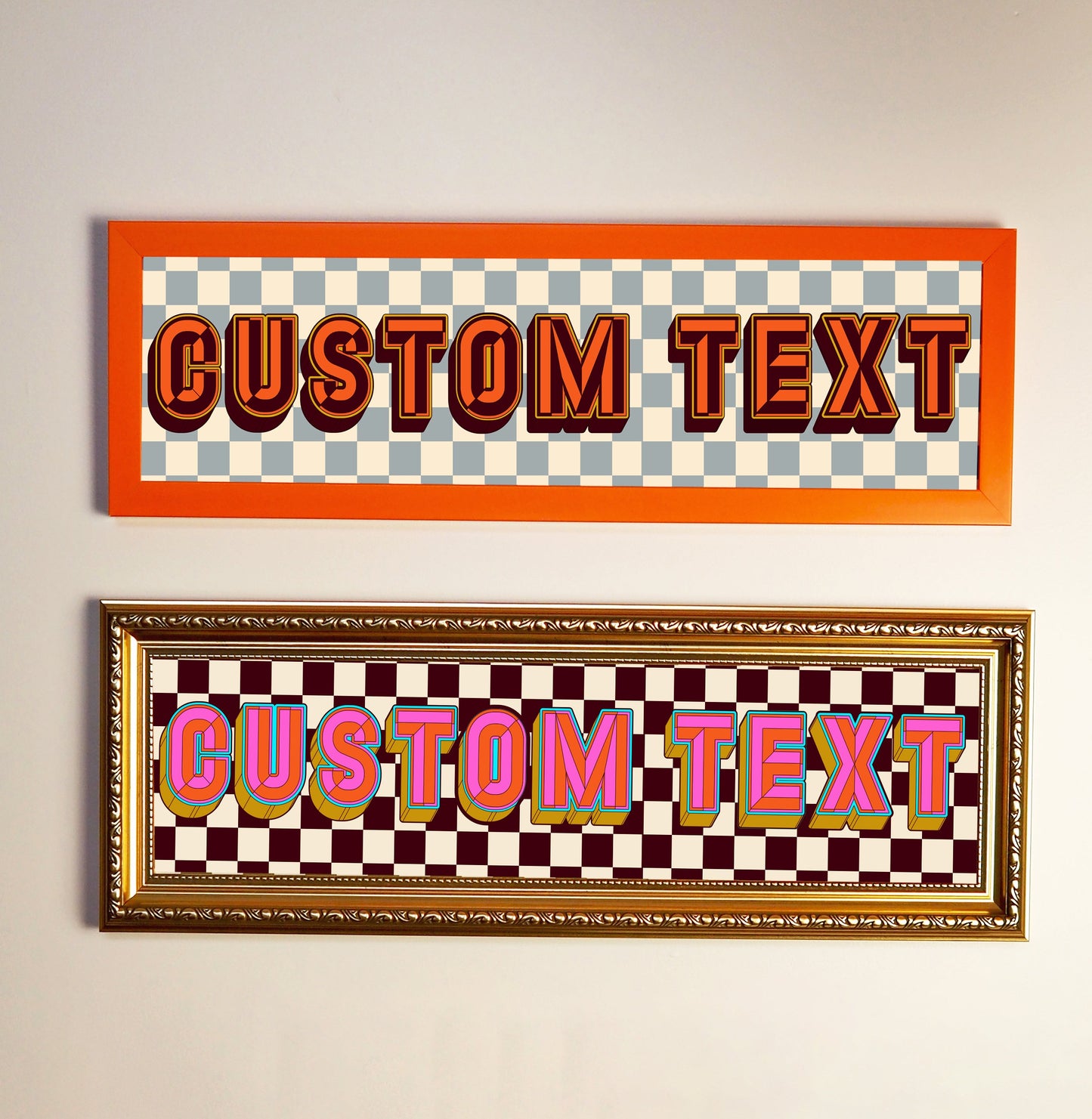 Custom Framed Rectangle Print - Sign Text