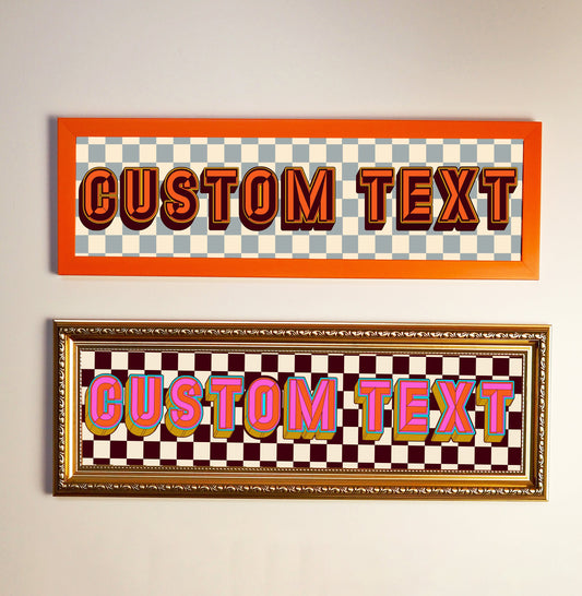 Custom Framed Rectangle Print - Sign Text