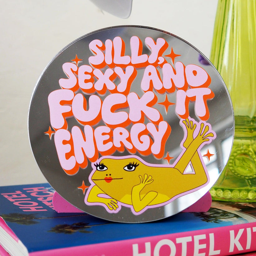 Silly Sexy Fuck It Energy Frog Disc Mirror PrintedWeird silly-sexy-fuck-it-energy-frog-disc-mirror-printedweird
