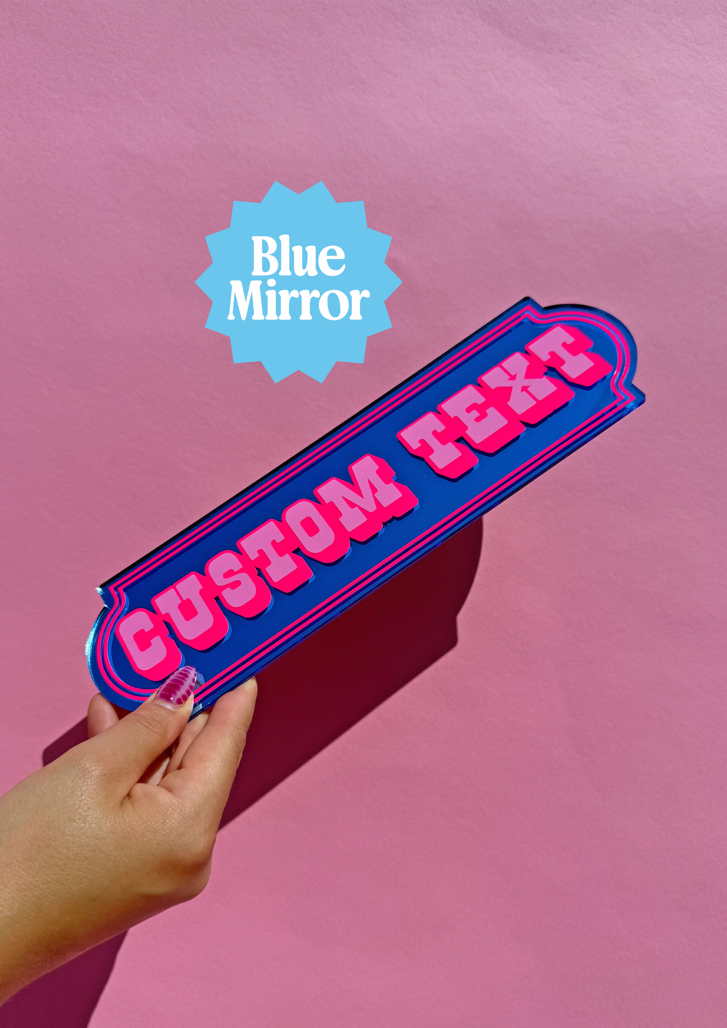 Neon Cherry Custom Text Mirror Sign