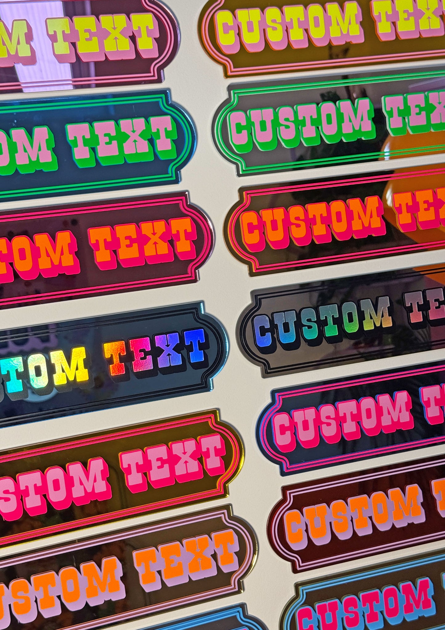 Neon Sherbet Custom Text Mirror Sign