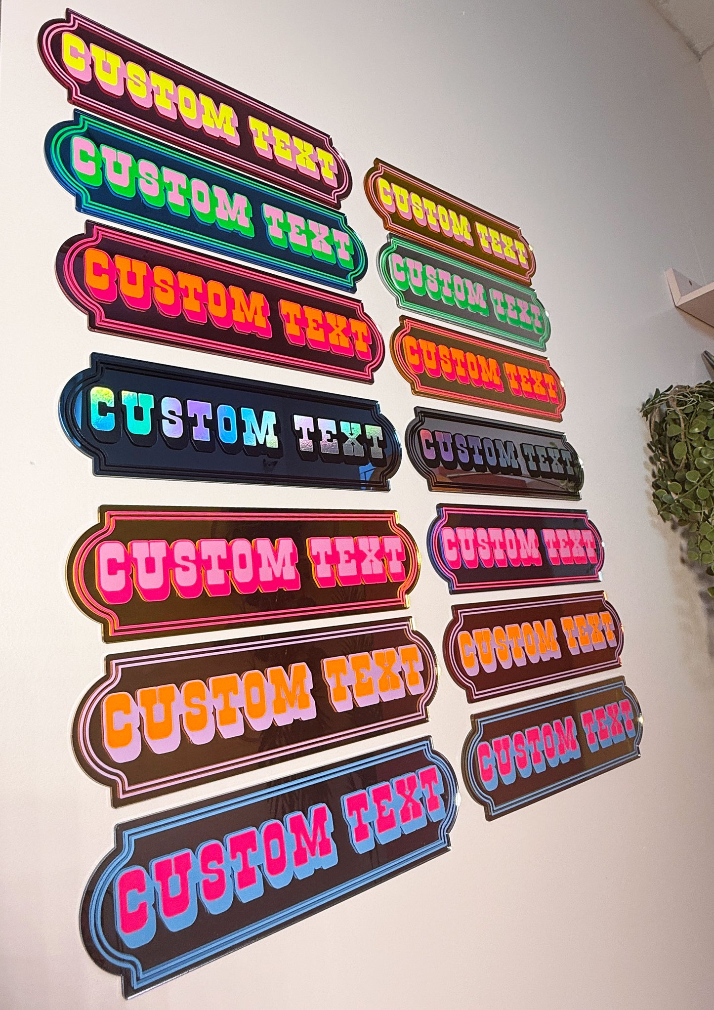 Neon Sherbet Custom Text Mirror Sign