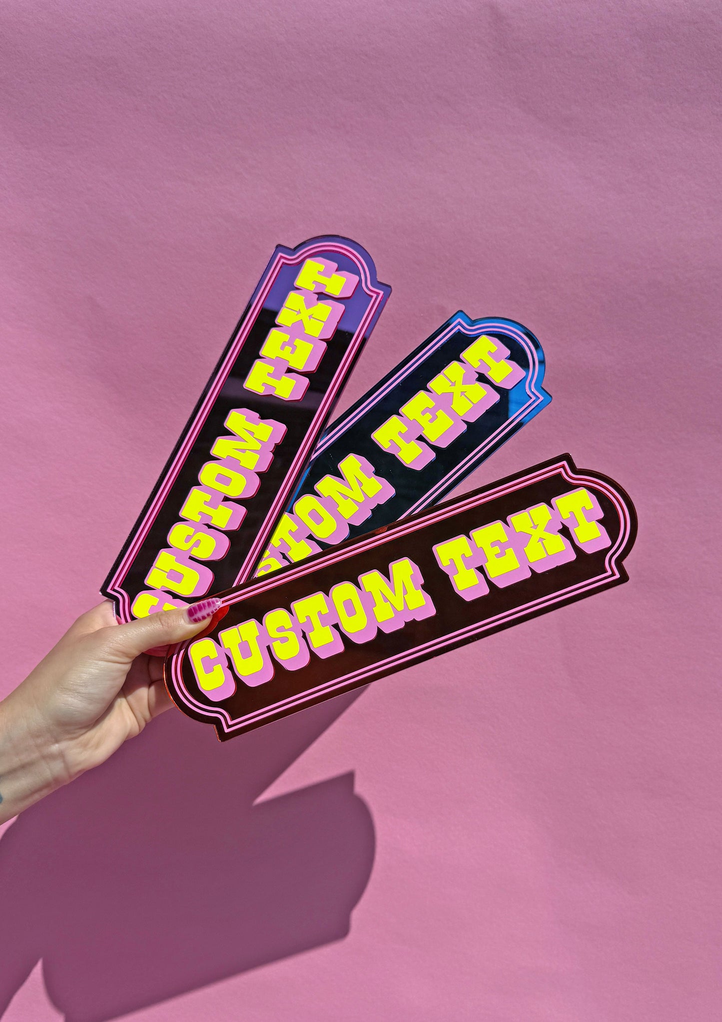 Neon Sherbet Custom Text Mirror Sign