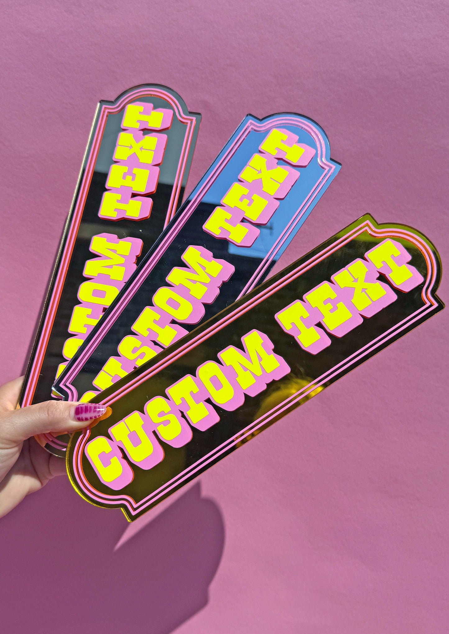 Neon Sherbet Custom Text Mirror Sign