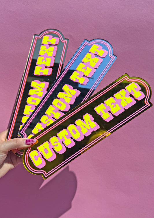 Neon Sherbet Custom Text Mirror Sign