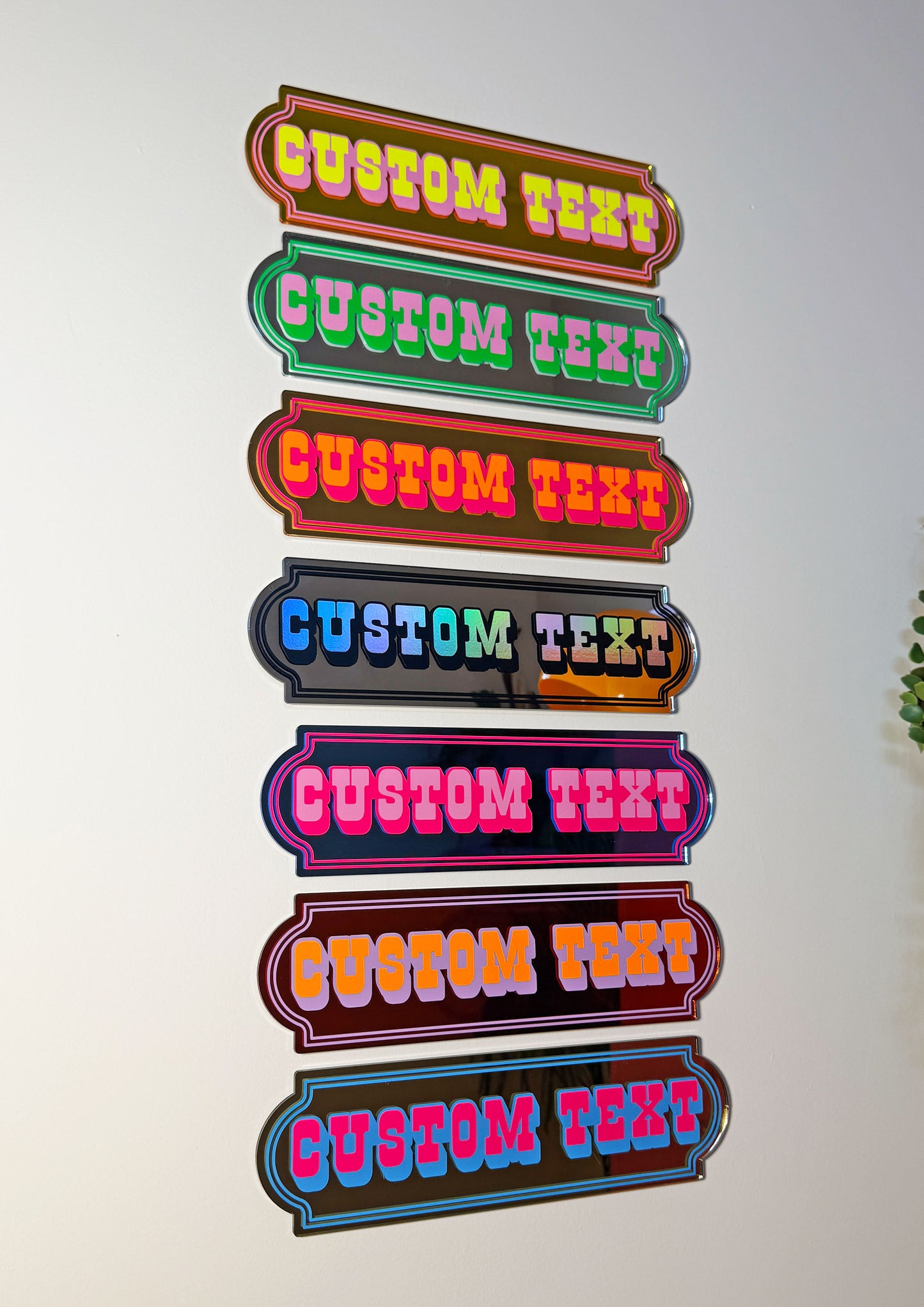 Neon Sherbet Custom Text Mirror Sign