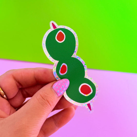 Olive On A Stick Glitter Sticker