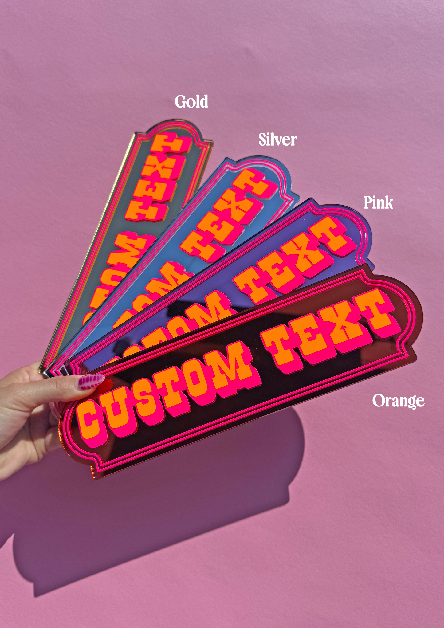 Neon Sunset Custom Text Mirror Sign