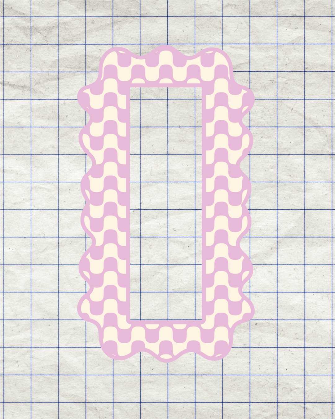 Photobooth Strip Sticker Frame - Pink & Cream Wavy - WS