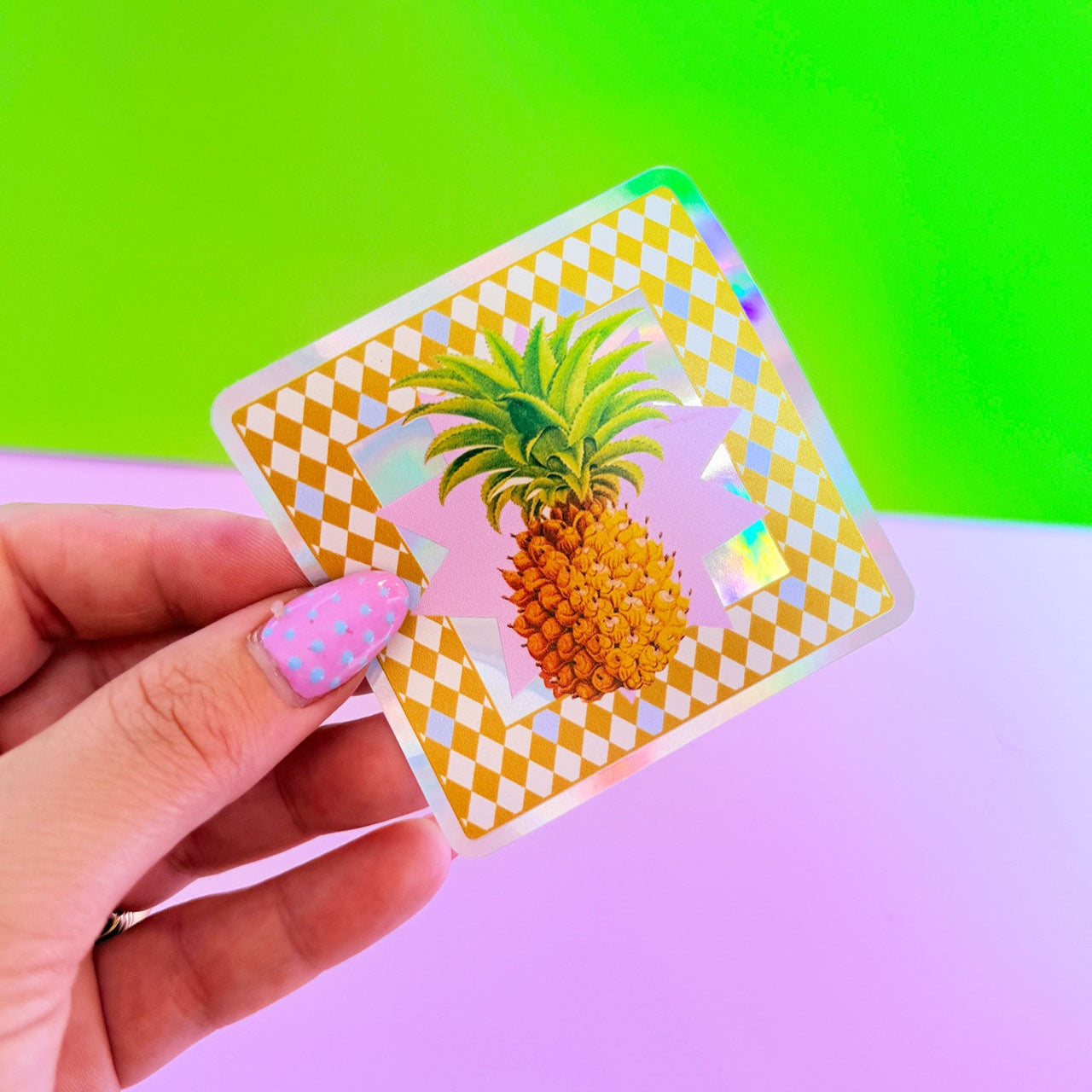 Pineapple Tile Holographic Sticker - WS